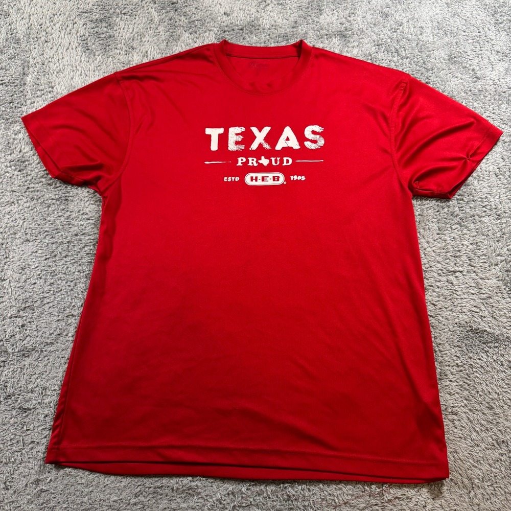 Threads Dri Express Texas Proud HEB Graphic Performance T-Shirt Red Mens XL